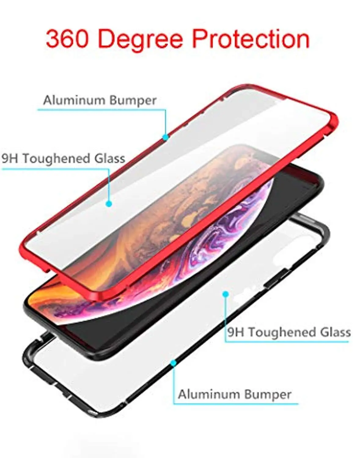 Металлический бампер Магнитный адсорбционный чехол для iPhone 11 Pro MAX 6 6S 7 8 Plus Чехол 9H закаленное стекло Передняя Задняя крышка полные чехлы для телефонов