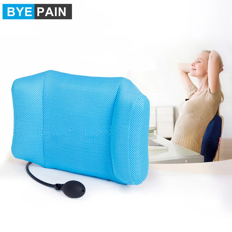  1Pcs BYEPAIN Portable Inflatable Lumbar Support Cushion/ Massage Pillow for Travel Office Car Campi