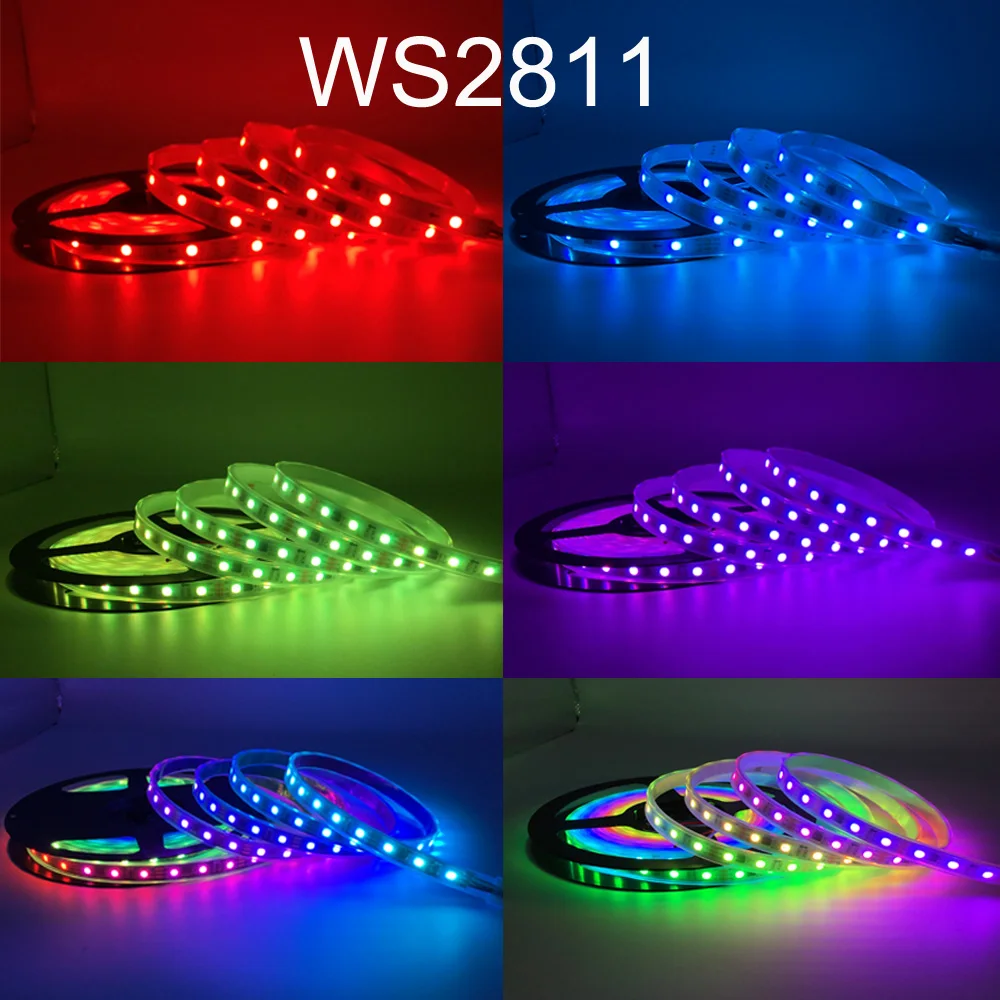 WS2812B WS2811 WS2813 WS2815 светодиодная Пиксельная полоса 5050 RGB индивидуально Адресуемая