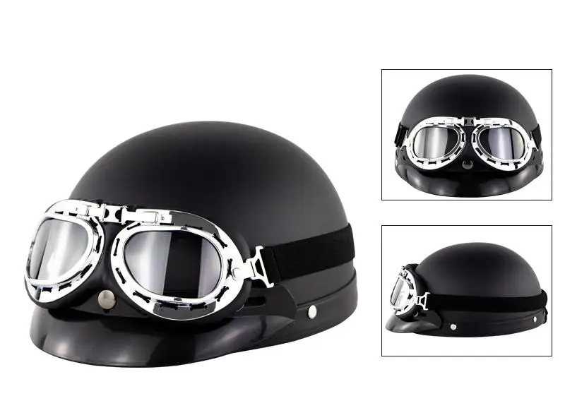 Dragonpad Motorcycle Helmet Bike Riding Protective Strong Safety Half-face Helmet with Goggles Vintage Motorcycle