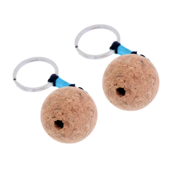 

Bulk 2 Cork Ball Key Float Floating Keychain with Lanyard - Great for Boating Kayaying Yachting Fishing Canoeing