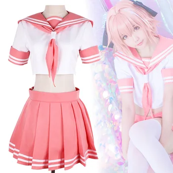 

Fate/Grand Order Fate Apocrypha Rider Astolfo Cosplay JK School Uniform Sailor Suit Women Fancy Outfit Anime Costume Wig