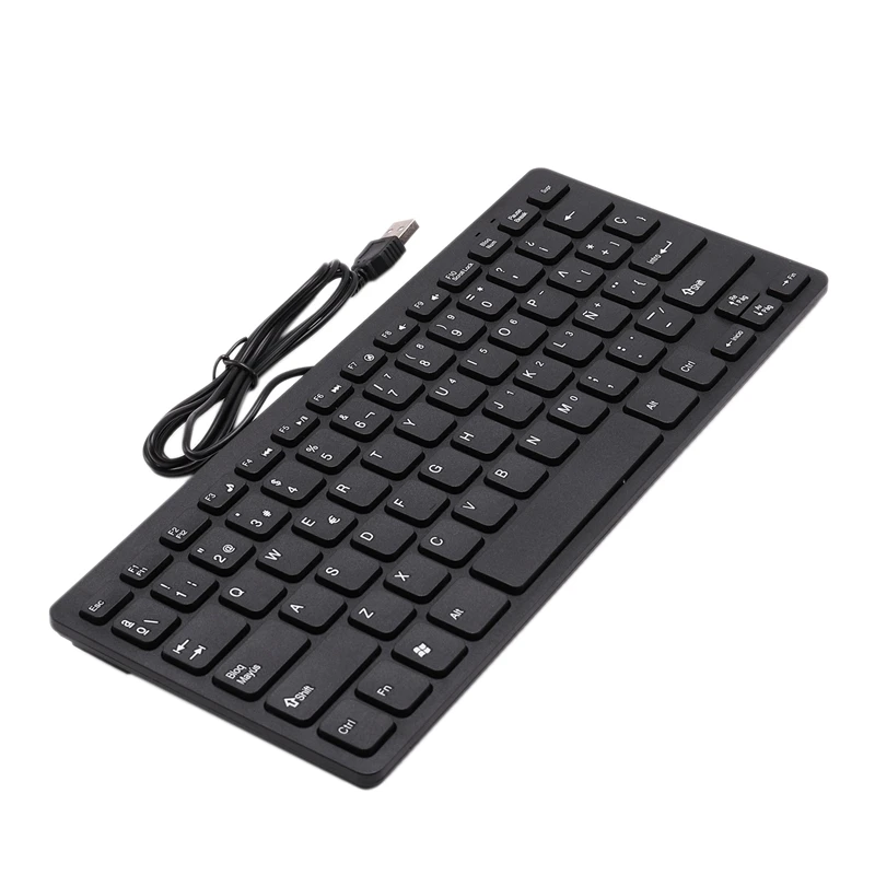Проводная USB испанская/английская двуязычная клавиатура для планшета/Windows PC/ноутбука/IOS/Android