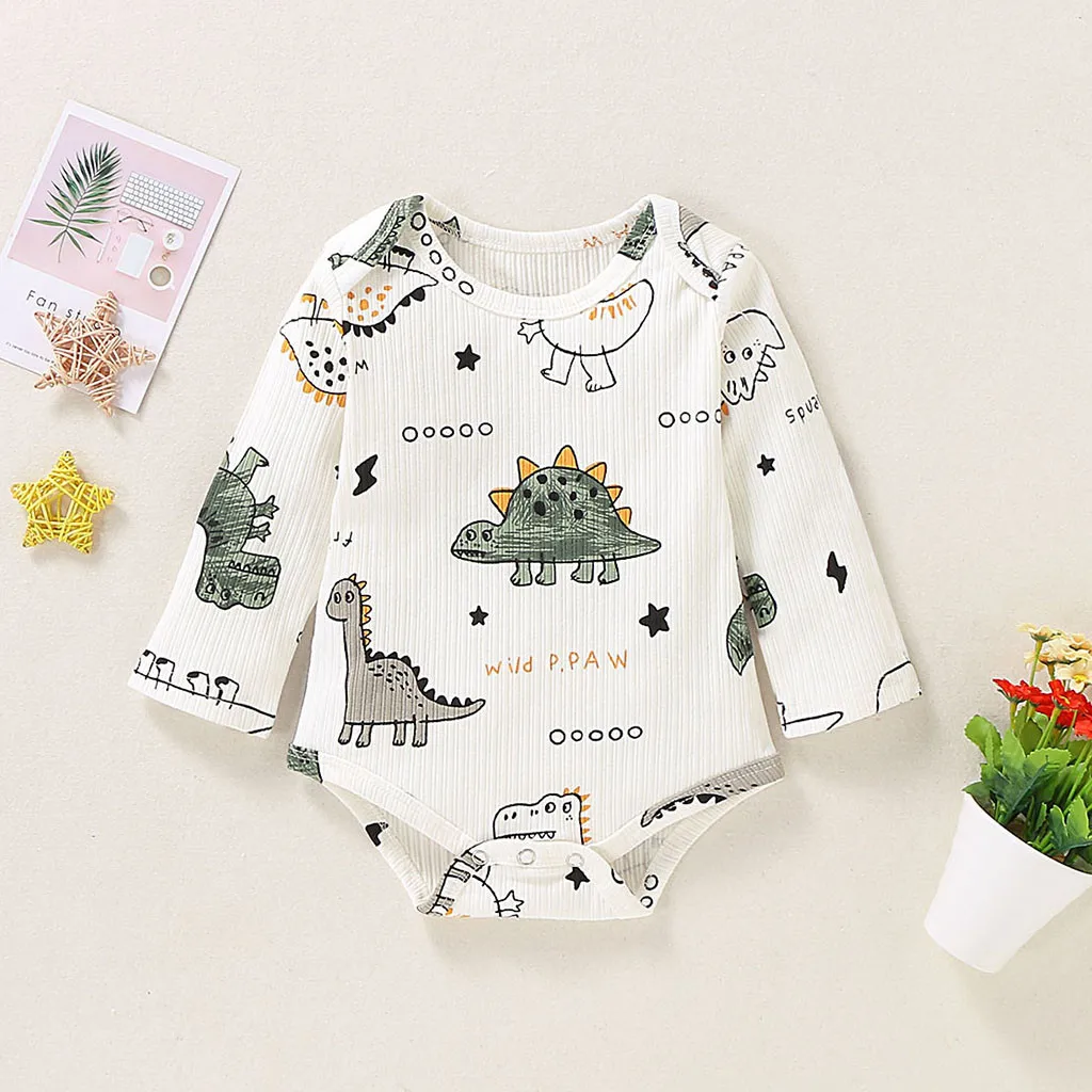 SAGACE/Одежда для новорожденных Комбинезон унисекс с рисунком динозавра Футболка