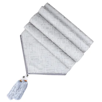 

Polyester Cotton Table Runner Decorative Luxury Holiday Table Setting Decoration 2 Layer yarn dyed jacquard fabric table runner