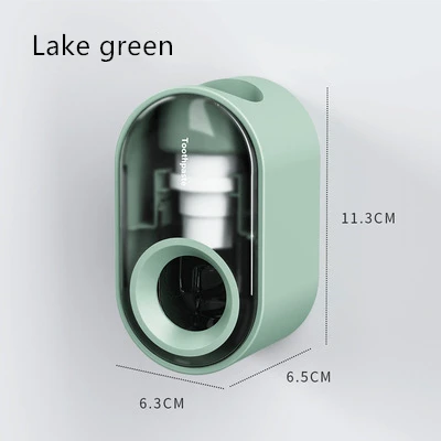 Y-kelin 2022 Toothpaste Dispenser Wall-Mounted Automatic Toothpaste Squeezer Toothpaste Holder For  Hole-Free Wall Hanging Lake green