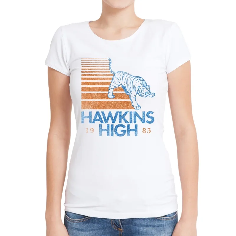 TEEHUB-New-Arrival-Women-T-Shirts-Hawkins-High-School-Printed-T-Shirt-Short-Sleeve-O-Neck