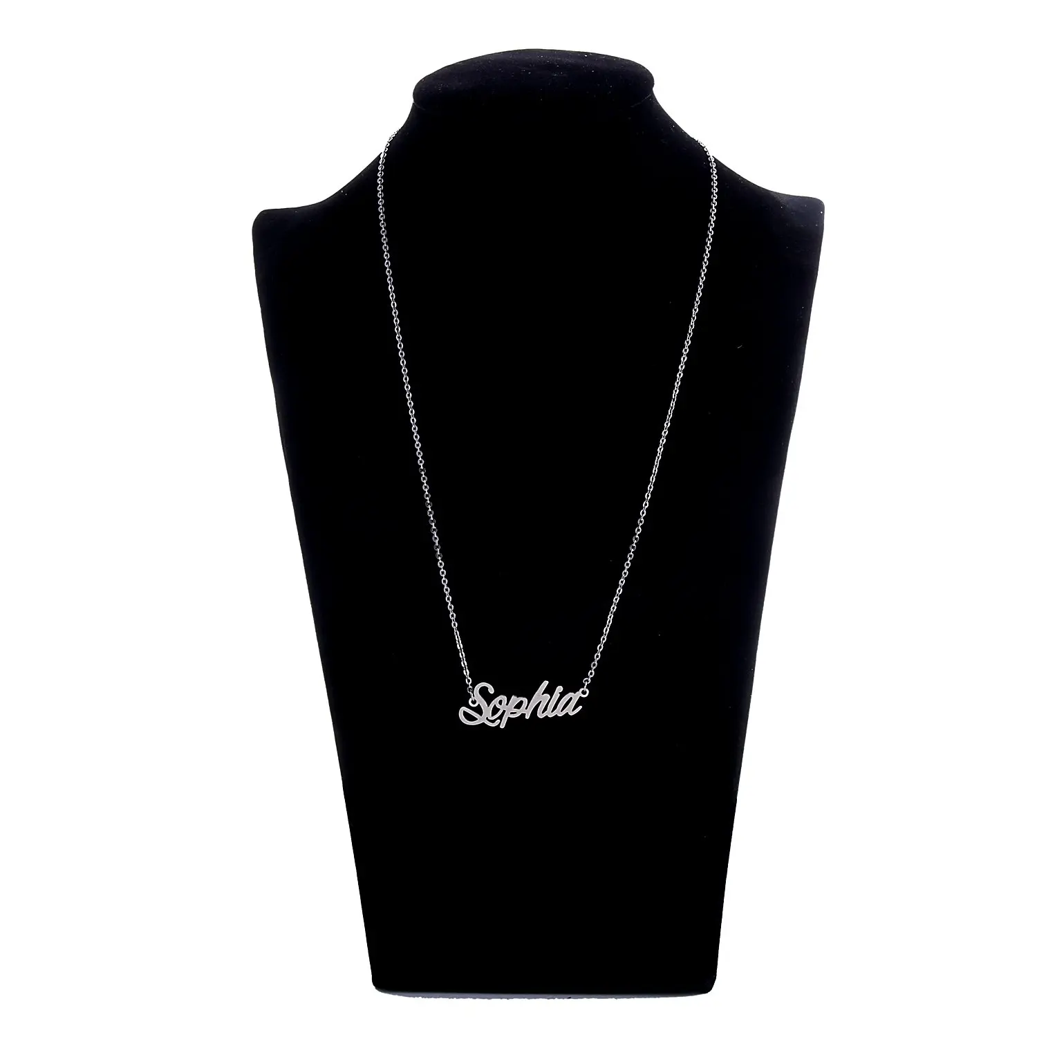 

AAA Quality Customized Stainless Steel Necklace Nameplate Choker Pendant English Name Jewelry Necklace 45 Fonts Necklace