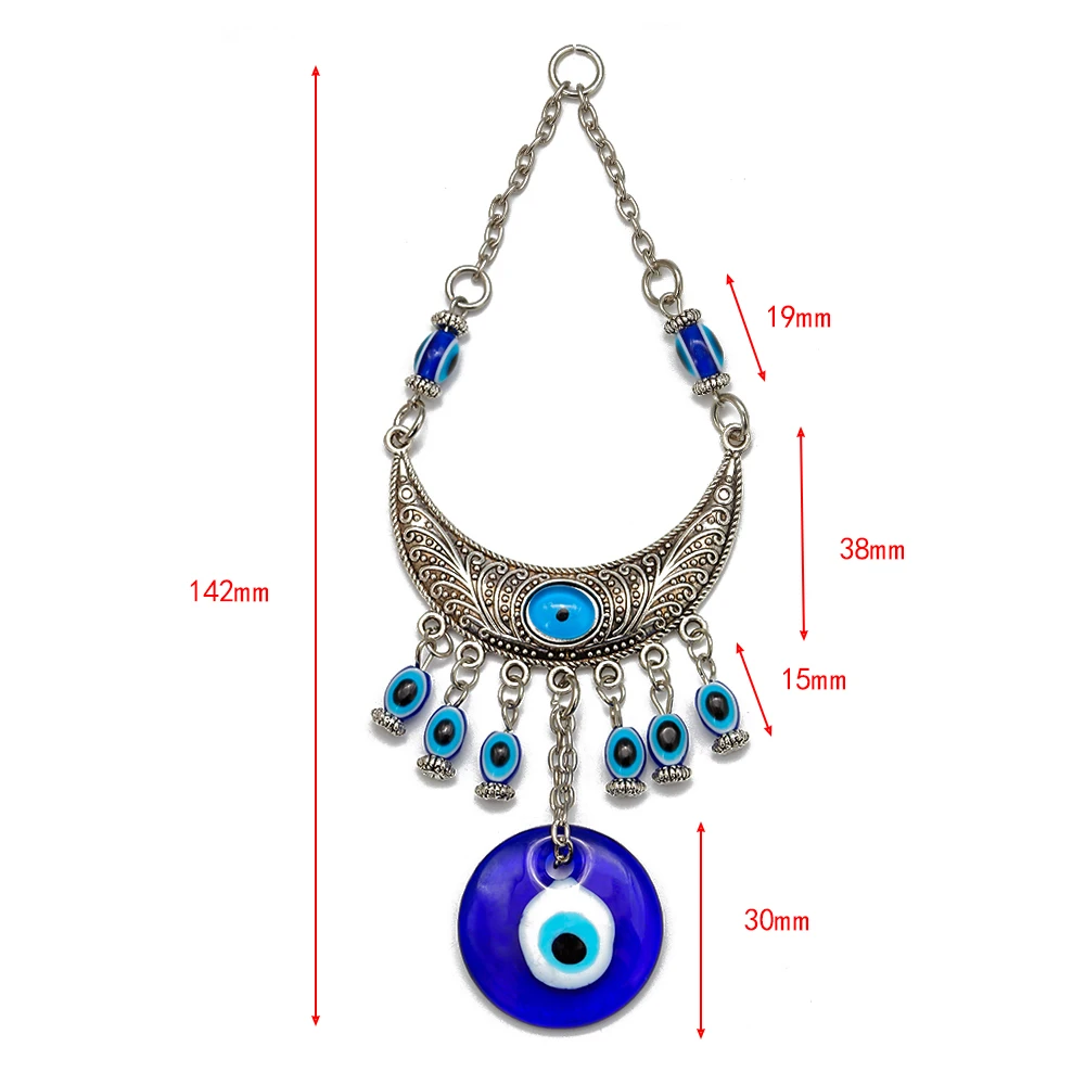 Lucky Eye Moon подвеска брелок на стену серебряное кольцо Турецкий Дурной глаз брелок ювелирное украшение для дома EY6441