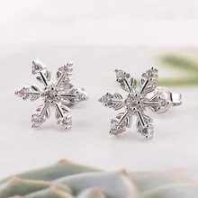 Новые модные серьги с кристаллами новая серьга милые серьги снежинки для женщин ювелирные изделия Рождественский подарок