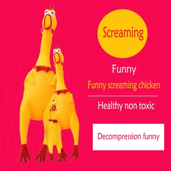 

Funny Screaming Chicken Dog Toys Rubber Soft Puppy Squeaker Interactive Dogs Toy Evcil Hayvan Malzemeleri Pet Products DD70WJ