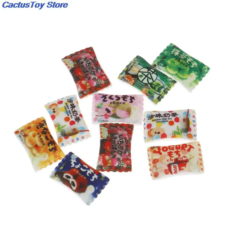 10pcs Miniature Dollhouse Resin Candy Snack Bag Model Pretend Play food for Kitchen Decor Toys | Игрушки и хобби