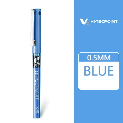 Пилот V5 полный иглу прямо Жидкости шариковая ручка BX-V5 0,5 мм гелевая ручка экзамен ручка многоцветный записи ровная и гладкая большой Ёмкость - Цвет: Синий