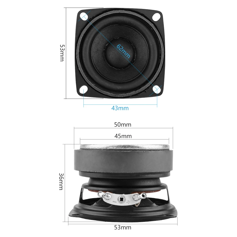 AIYIMA 2Pcs 53mm Audio Portable Speakers Full Range 4 Ohm 15 W Loudspeaker DIY Sound Mini Speaker For Home Theater