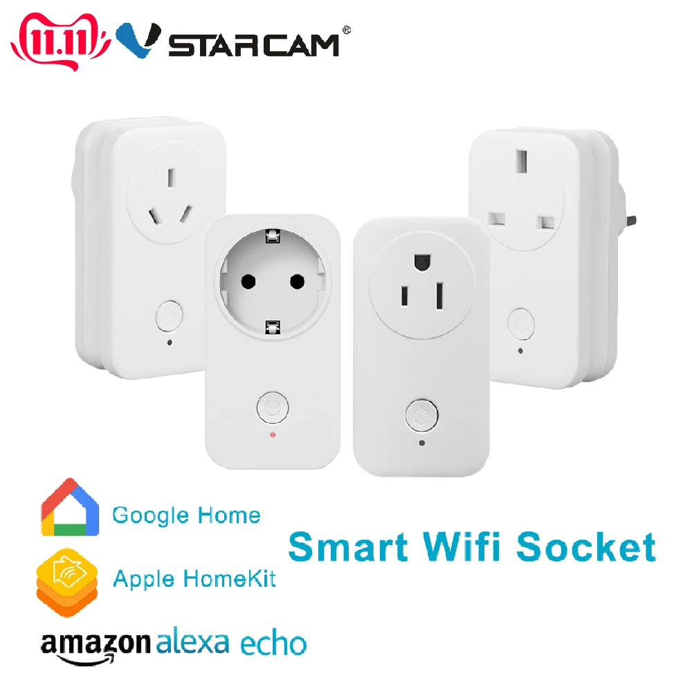 Skup Vstarcam bezprzewodowe inteligentne gniazdo WiFi wtyczka praca z Amazon Alexa Echo Google Home Apple HomeKit zdalnego sterowania na