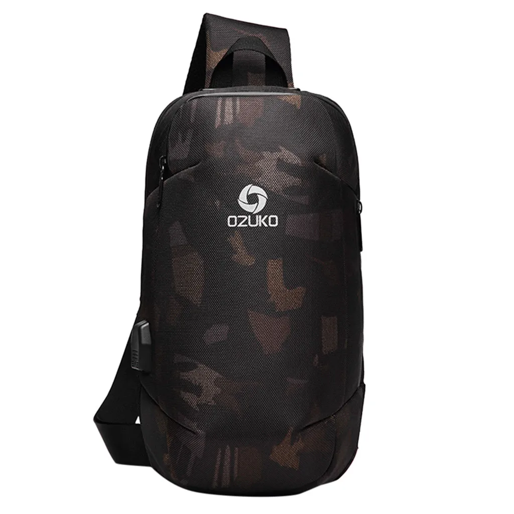 OZUKO Мужская многофункциональная сумка-мессенджер Противоугонная Водонепроницаемая нагрудная сумка для путешествий модная сумка Oxford sac основной#20