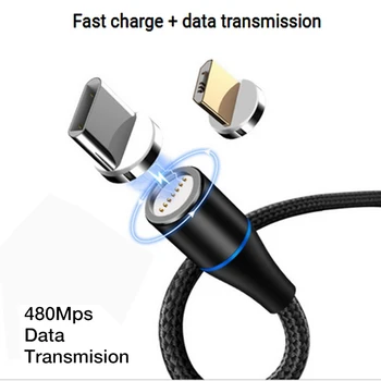 

2-In-1 USB to Android Micro- USB Type-C netic Fast Charging Data Sync Cable