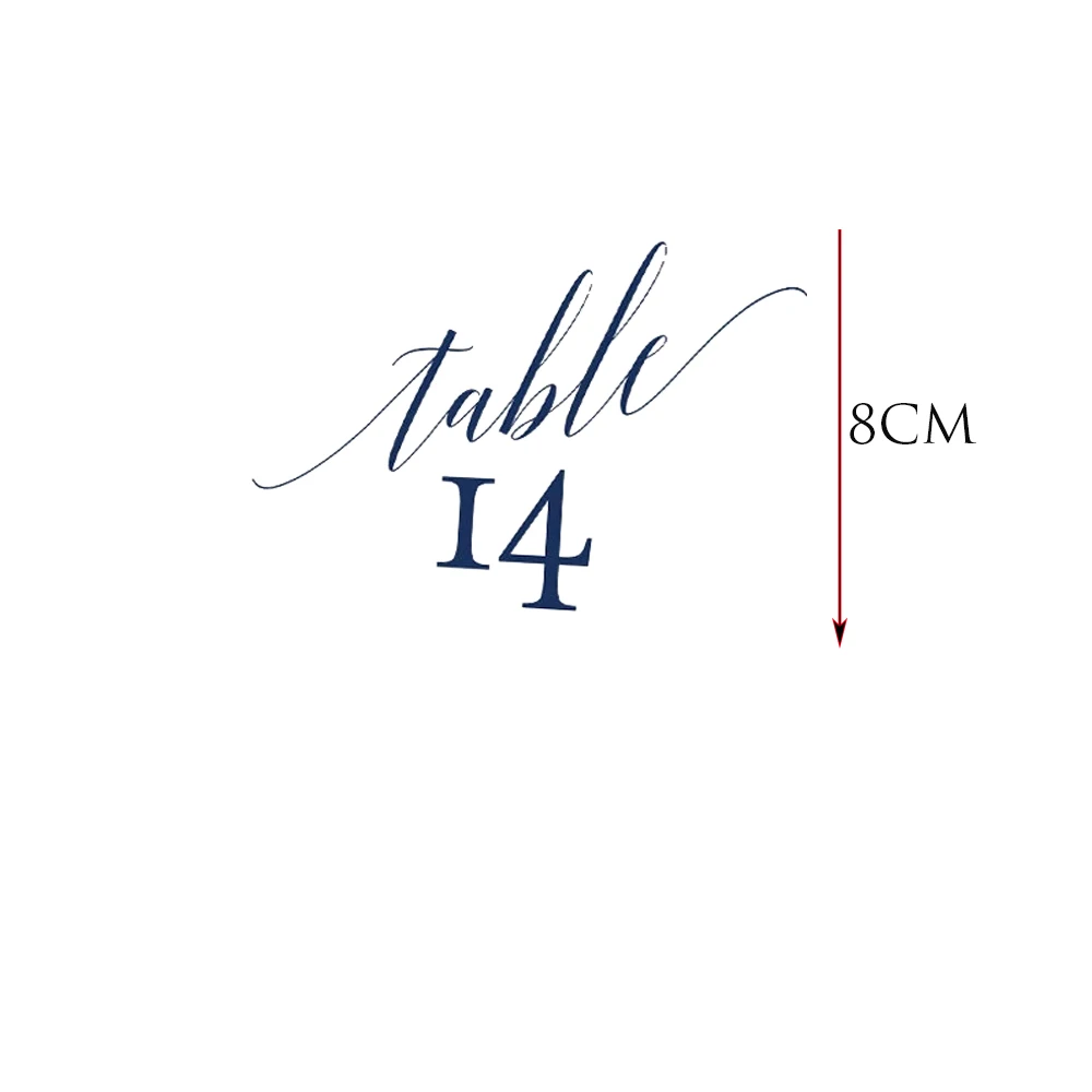 High Quality Golden Wall Sticker Calligraphy Table Number Set Wedding Event Shower Number Sign Modern Decals