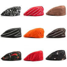 Полосатый шеф-повара козырьки шляпы унисекс женщины мужчины отель униформа кулинарные шапки Ресторан общественного питания рабочая одежда повседневные Мягкие шапочки 56-58 см