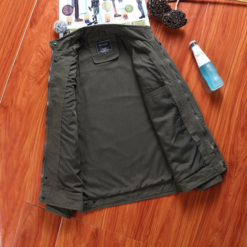 

German Spring Outdoor Military Jacket Men Cotton Multi-pockets Casual Workwear Plus-sized Young MEN'S Coat Fashion