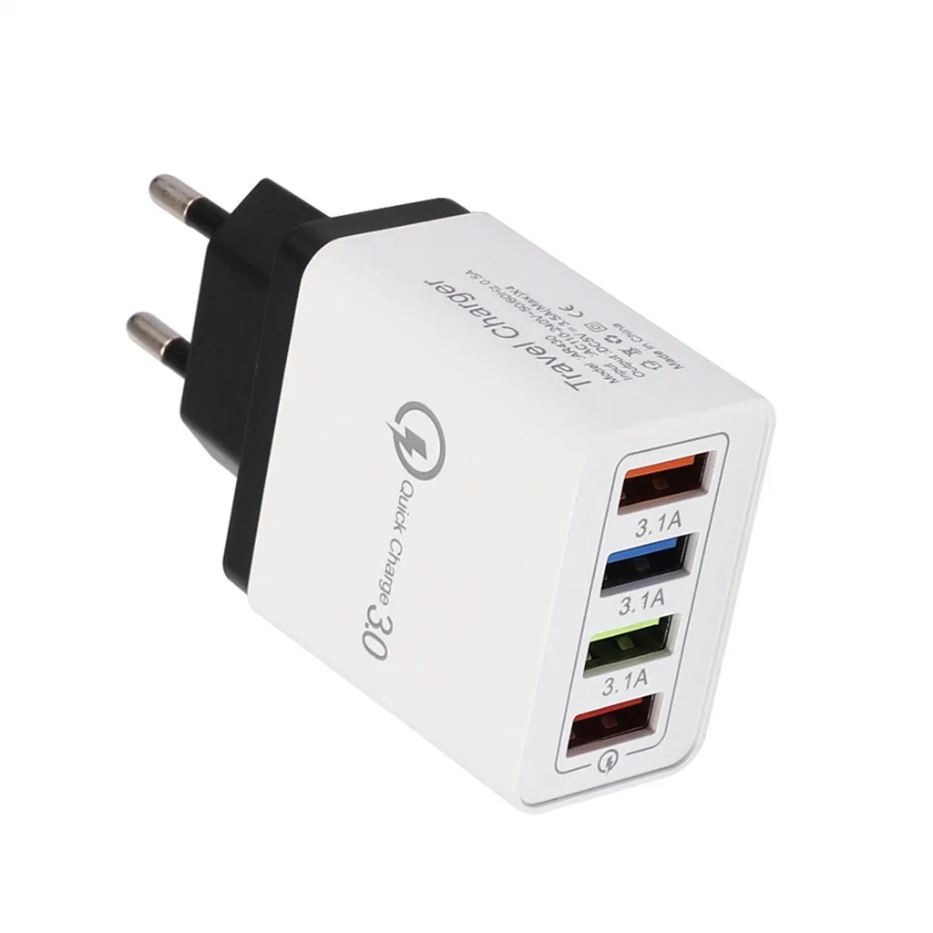 4 порта Быстрая зарядка QC 3,0 usb-хаб настенное зарядное устройство 3.5A адаптер питания EU разъем для сотового телефона iPhone samsung Xiaomi huawei