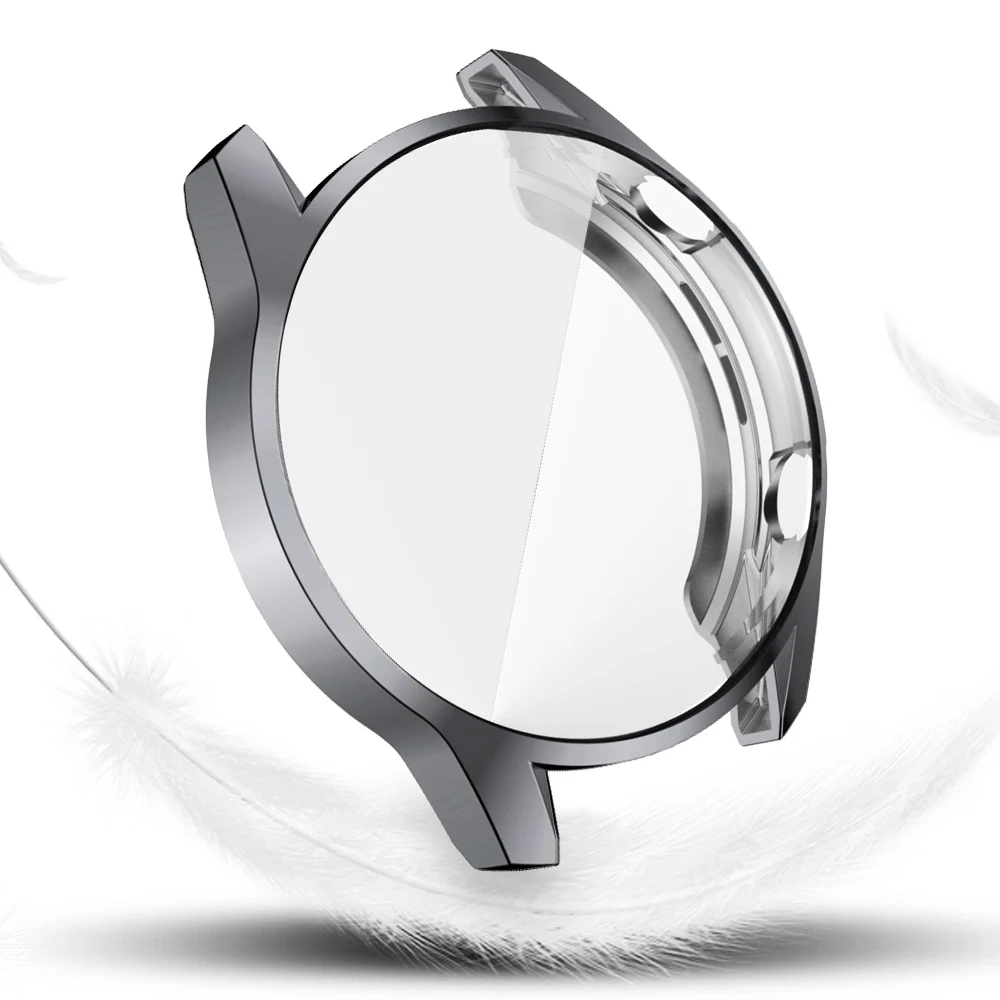 Gray Для huawei Watch GT 2 Чехол 46 мм GT2 Защитная крышка Мягкий ТПУ бампер легкий тонкий корпус аксессуары для часов - Цвет: Gray