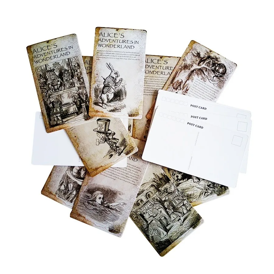 20 unids/set nuevo Vintage Estilo vintage de Alice aventura en las maravillas de tarjeta de felicitación