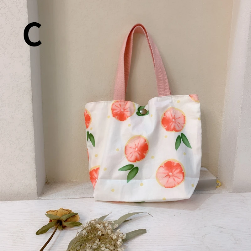 Fresh Canvas Bag Women's Hand Bag Cotton Linen Cloth Art Mummy Bag Handbag Mini Flower Bag Double Sided 