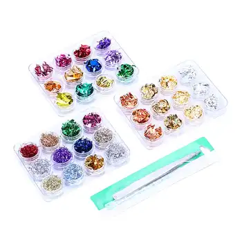 

Nail Art Ultra-thin Color Foil Paper Broken Nail Sticker DIY Nail Art Sticker Set Flake Decal Decorations Accessories