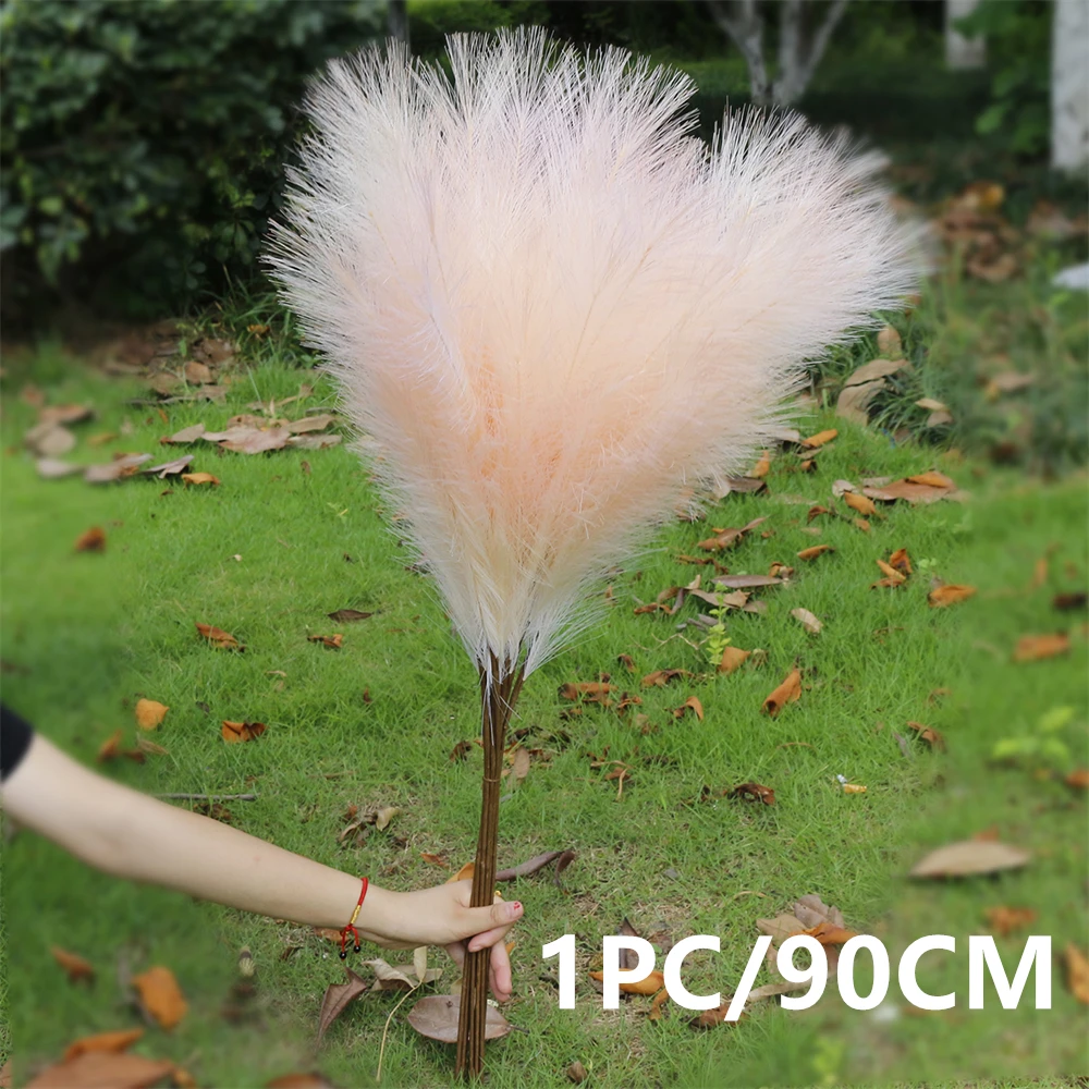 1Pc Artificial Pampas Grass Decor Plume Grass Fake Phragmites Australis Home Decor Vase Wedding Decorations Faux Reeds Plants
