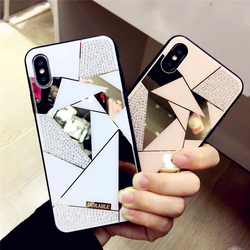 Стильный Премиум алмазный зеркальный Алмазный чехол для iPhone 6 X 6S 7 8 Plus XS Xr Max 9 10