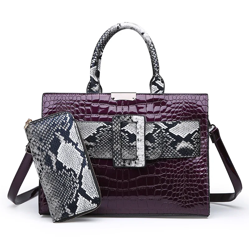 

Foreign Trade New Style Europe And America WOMEN'S Fashion Handbag Crocodile Pattern Pieces of Different Size Bags One-Shoulder