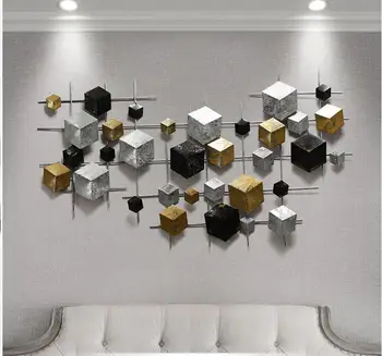 

Nordic Luxury Wrought Iron Wall Hanging Crafts Home Livingroom Sofa Background Wall Sticker Decoration Hotel Office Wall Murals