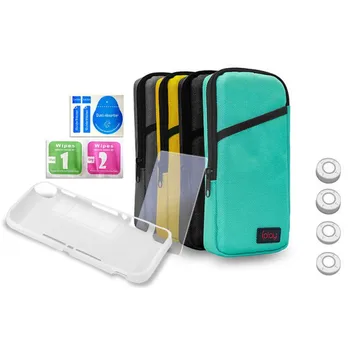

7-in-1 Portection Set For Switch Lite, Portable Soft Storage Bag/Protective Case /Protective Film/Rocker Cap Kit Accessories