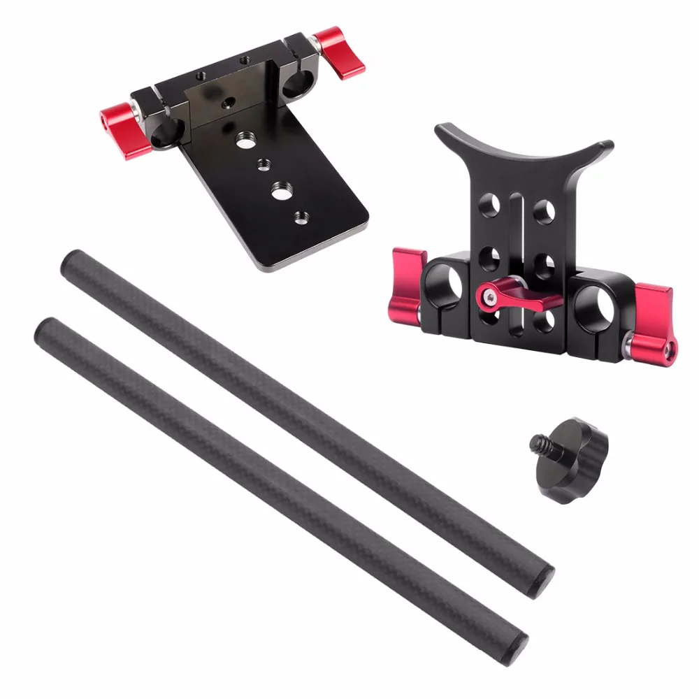BGNing алюминиевая клетка для SLR камеры для GH4/GH5, подставка для объектива с кронштейном w/25 см, 40 см, карбоновый зажим для штанги, комплект для крепления Railblock