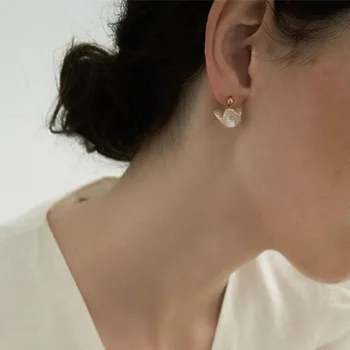 

Korean Earrings Female Retro Natural Freshwater Pearl Pendant Stud Earringswedding Dating Hypoallergenic For Women Jewelery