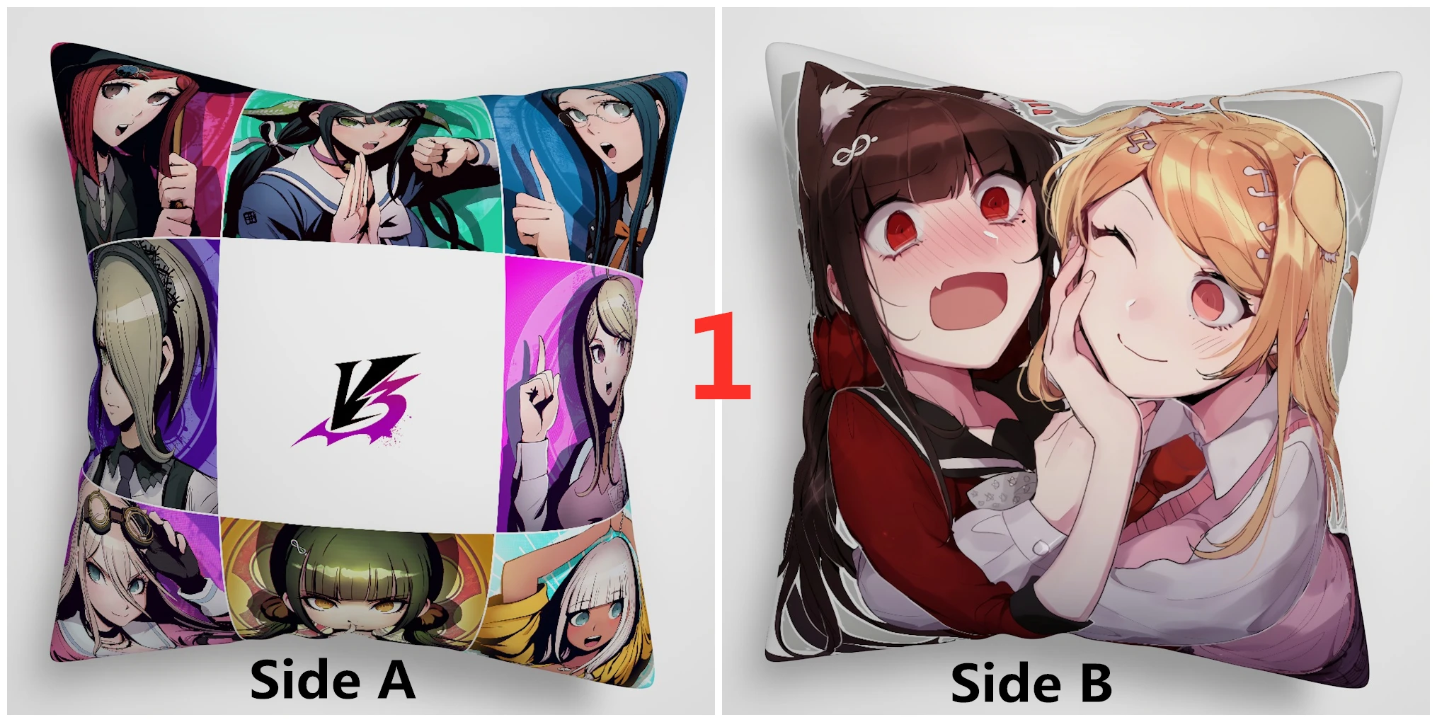 1 Danganronpa V3 Killing Harmony аниме Двусторонняя Подушка Чехол для подушки - Цвет: 1