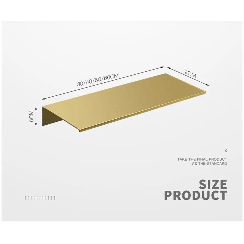 Vidric Tuqiu Bathroom Shelf Cosmetic Rack Brushed Gold Bath Corner Basket Wall Mounted Aluminum Bathroom Rack Shelf
