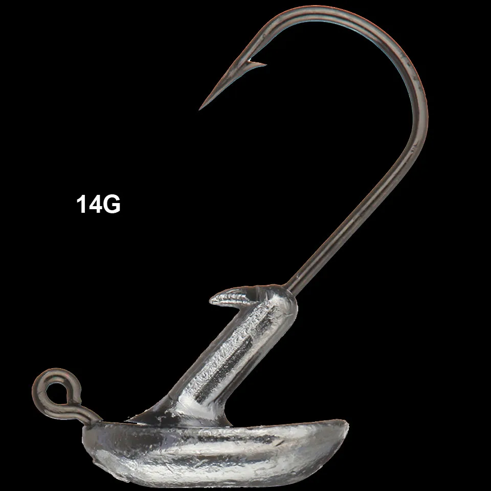 Ходячая рыба, 5 шт., свинцовая головка, рыболовный крючок, 3,5 г, 5 г, 7 г, 10 г, 14 г, крепкий стакан, колючий крючок, Мягкая приманка, брендовый зимний Вибрационный крючок - Цвет: 14g