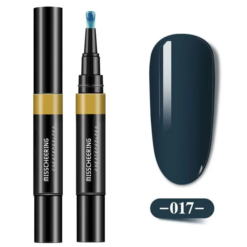17 3 in 1 Nail Polish Pen Gel Varnish One Step No Need Top Base Special Design Professional Home Use 24 Colors - Цвет: 17