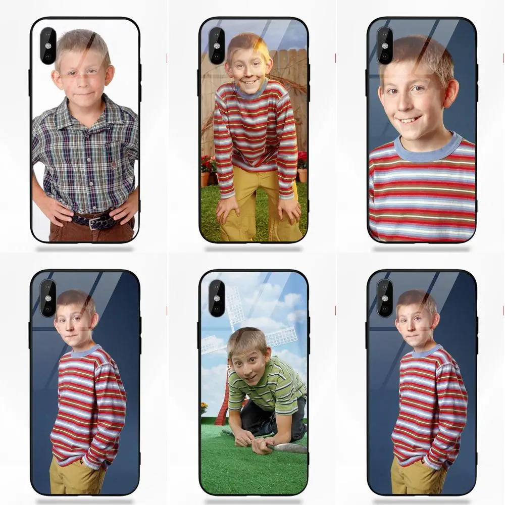 

Dewey Malcolm In The Middle For Apple iPhone 5 5C 5S SE 6 6S 7 8 Plus X XS Max XR Soft TPU Frame+Tempered Glass Black Phone Case