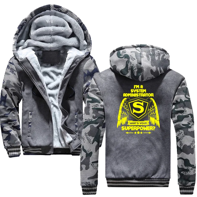 I'm system Administrator What's Your Superpower Hoodies мужские толстовки с капюшоном пальто кардиган с капюшоном на молнии мужская одежда - Цвет: gray
