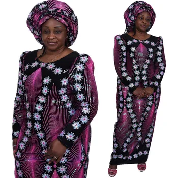 

SJD LACE Velvet Lace Fabric Nigerian Mesh Net Lace Fabrics Top Quality Sequins African Lace Fabric For Women Wedding Party A1802