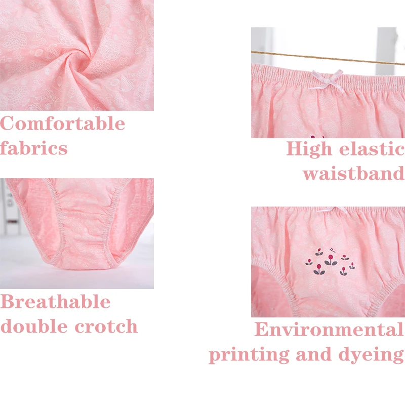 5Pcs Cotton Baby Girls Briefs High Quality Panties for Kids Cartoon Shorts Breathable Underwear Children Underpants Kids Clothes