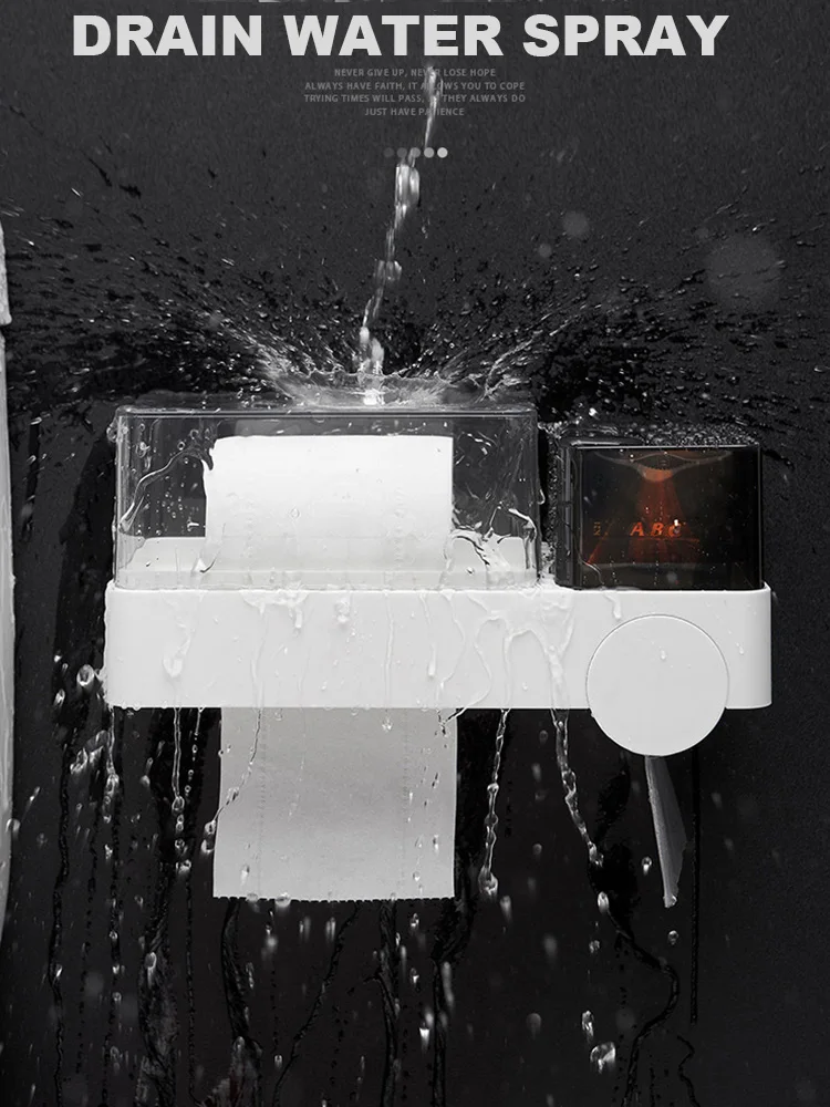white Водонепроницаемый настенный держатель для туалетной бумаги полка, туалетный бумажный лоток рулон бумаги креативный ящик для хранения бумажные полотенца держатель для телефона - Цвет: white