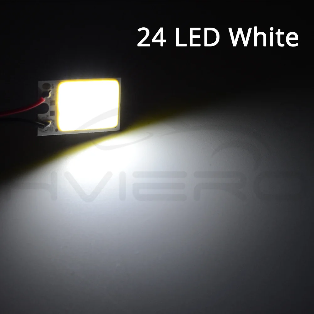 Hviero White T10 W5W C5W 24 36 48Smd Cob Led Panel Car Auto Reading Map Lamp Panel light Dome Festoon BA9S 3Adapter DC 12v Car Led