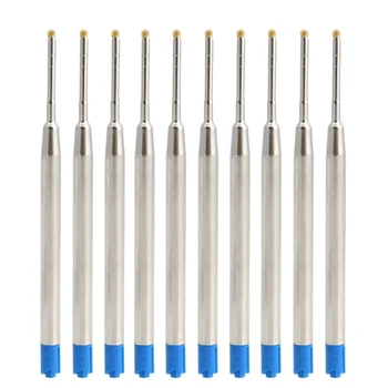 

10Pcs Metal Universal Standard Style Blue Black Ink 1MM Medium Nib Ball Point Pen Refills School Office Stationery Supplies