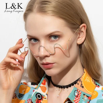 

Luxury Fashion Diamond Glasses Frames Women Half Frame Spectacles Female Rhinestone Eyeglasses Wave Frames Eyewear Decoration