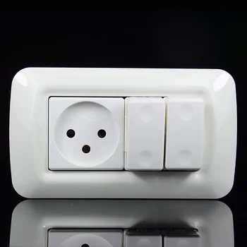 

Israeli Household standard power plug wall socket with 2Gang 1Way Switch Socket 140mm * 80mm flame retardant panel 250V16A
