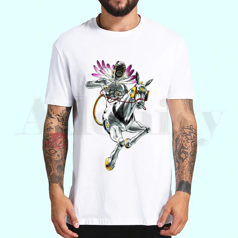 Q Jojo Bizarre Adventure T Shirts Short Sleeves T-shirt Men Fashion Tide Brand Print T Shirt Men Tops Tees Men's T-shirt - Цвет: Q